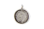 Nunn Design Antique Silver (plated) Small Circle Bezel Pendant 19x27mm