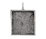 Nunn Design Antique Silver (plated) Large Square Bezel Pendant 26x34mm
