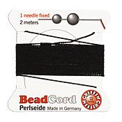 Black Griffin Silk Beading Cord Size 6, 2 meters