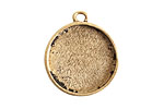 Nunn Design Antique Gold (plated) Crest Circle Bezel Pendant 23x27mm