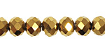 Metallic Antique Gold Crystal Faceted Rondelle 10mm