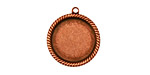 Stampt Antique Copper (plated) Herringbone Round Setting 15mm