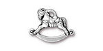 TierraCast Antique Silver (plated) Rocking Horse Charm 22x16mm