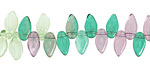 Czech Glass Lagoon Leaf Drop 5x10mm