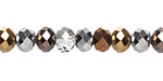 Metallics Crystal Mix Faceted Rondelle 8mm