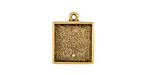 Nunn Design Antique Gold (plated) Mini Square Frame Charm 15x17mm