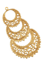 Brass Tiered Gypsy Hoop 36x66mm