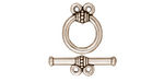 TierraCast Antique Silver (plated) Beaded 2-Loop Toggle Clasp 15x12, 20 Bar