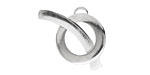 Saki Sterling Silver Simple Toggle Clasp 20x18mm, 28mm bar