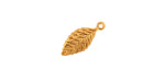 Stampt Antique Gold (plated) Mint Leaf Charm 7x17mm