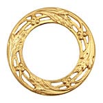 Brass Berry & Leaf Ring 44mm