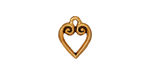 TierraCast Antique Gold (plated) Heart Charm 10x13mm