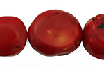 Coral Oval Nugget 20-30x18-25mm
