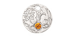 Nunn Design Antique Silver (plated) Decorative Small Circle Tag w/ Topaz Crystal 20mm
