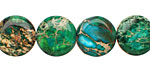 Dark Emerald Impression Jasper Puff Coin 14mm