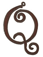 The Lipstick Ranch Rusted Iron Letter Q Pendant 40x64mm