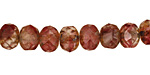 Czech Glass Raspberry Mocha Fire Polished Rondelle 6x9mm