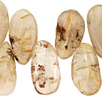 Rutilated Quartz Tumbled Nugget Drop 14-16x26-40mm