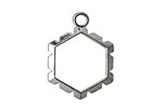 Artistic Wire Silver (plated) Hexagon Wrapper 18x24mm