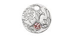 Nunn Design Antique Silver (plated) Decorative Small Circle Tag w/ Light Amethyst Crystal 20mm
