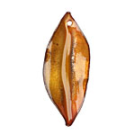 C-Koop Enameled Metal Egg Yellow/Clear Pointed Leaf 15-20x40-45mm