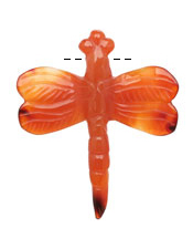 Carnelian (natural) Carved Dragonfly 37-45x52-55mm