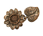 Green Girl Shibuichi Large Sunflower Clasp 45x25mm