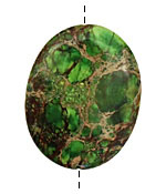 Green Impression Jasper Flat Oval 45x35mm