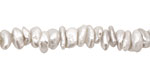 Pearly White (side drilled) Keishi 3-4x9-10mm