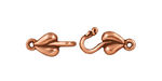 TierraCast Antique Copper (plated) Leaf Hook & Eye Clasp 17x8mm, 15x7mm
