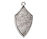Nunn Design Antique Silver (plated) Crest Regiment Bezel Pendant 19x36mm