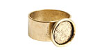 Nunn Design Antique Gold (plated) Small Circle Frame Adjustable Ring 13mm