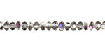 Purple & Clear AB Crystal Faceted Rondelle 3mm