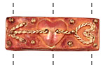 Patricia Healey Copper 3 Hole Heart w/ Arrow Bar 17x46mm