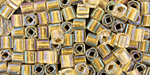 TOHO Crystal (with Gold Lining) Cube 4mm Seed Bead