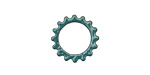 C-Koop Enameled Metal Peacock Blue Small Open Gear 16mm