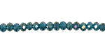 Teal AB Crystal Faceted Rondelle 4mm