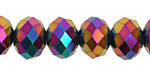 Metallic Peacock Crystal Faceted Rondelle 14mm
