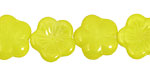 Czech Glass Lime 5 Petal Daisy 14mm