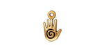 TierraCast Antique Gold (plated) Small Spiral Hand Charm 8x14mm