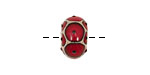 Grace Lampwork Red w/ Black Dots Rondelle 10x16mm