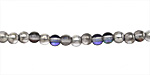 Czech Glass Silver/Blue Crystal Round 4mm