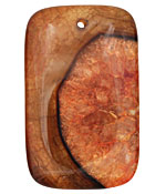 Black & Orange Agate Rectangle Pendant 35x55mm