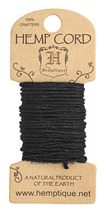 Black Hemp Twine 20 lb, 20 ft