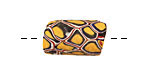 African Trade Bead (black, orange, red) Tube 14-25mm