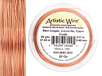 Artistic Wire Bare Copper 26 gauge, 30 yards