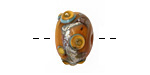 The BeadsNest Lampwork Glass Marmalade Rondelle 12-13x16-18mm