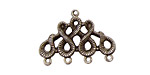 Stampt Antique Pewter (plated) Scrolling 4 Ring Connector 28x20mm
