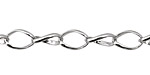 Silver (plated) Twisted Oval Chain
