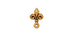 TierraCast Antique Gold (plated) Fleur de Lis Ear Post 9x14mm